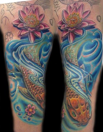 Tattoos Art Picture With Free Japanese Lotus Koi Tattoos Designs Gallery 