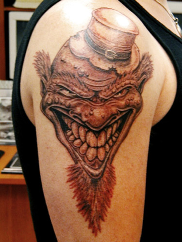 Tattoos Colin Nolt Scary Face tattoo click to view large image
