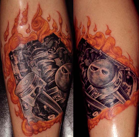 cool car engine tattoos VZi