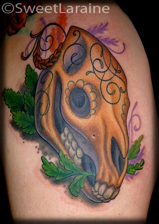 rose of jericho tattoo. Sugar skull tattoo rose