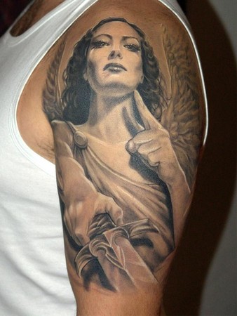 fallen angel tattoo. Gothic tattoo design Fallen