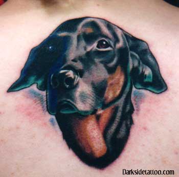 Tattoo Galleries: black dog portrait Tattoo Design