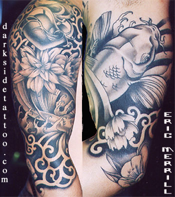 black and grey flower tattoo pictures. Black and Grey Scared Heart