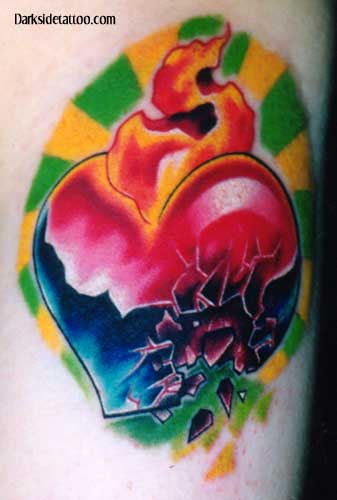 Tattoo Galleries cracked open heart Tattoo Design