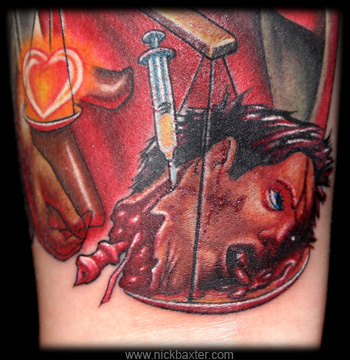 Looking for unique Nick Baxter Tattoos? Lady Justice (Detail)