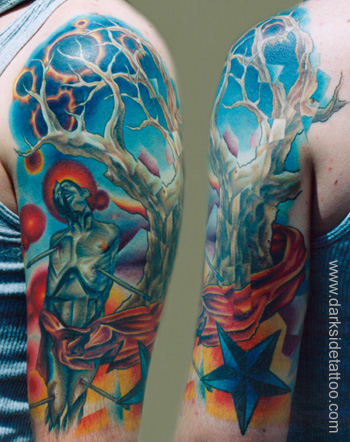 Tattoo Galleries: martyr and tree Tattoo Design