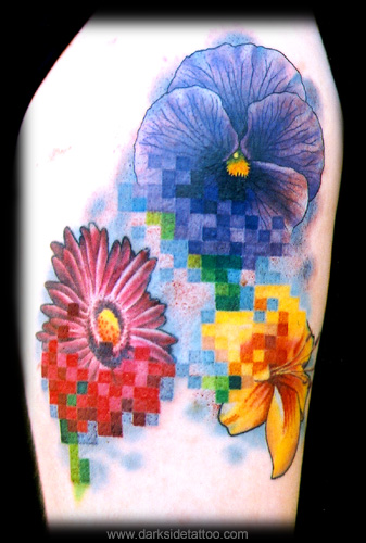 Looking for unique Nick Baxter Tattoos Monica's pixel flowers
