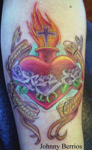 Traditional Old School Tattoos Heart and Roses
