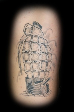 pirate ship tattoo. Grenade Pirate Ship