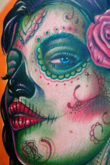 sugar skull tattoo (part 1)