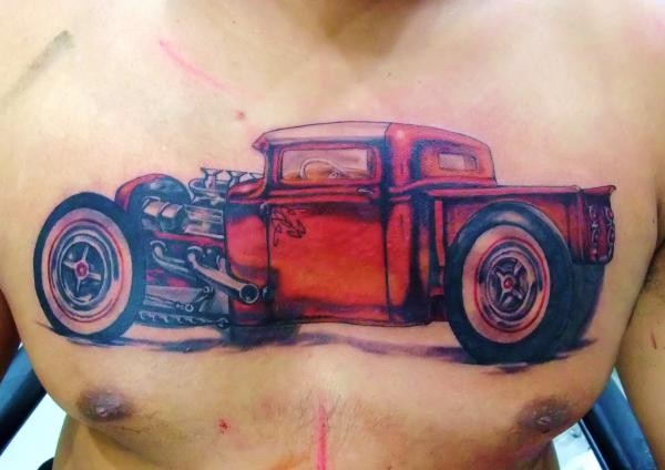 Looking for unique Tattoos? Old school truck tattoo