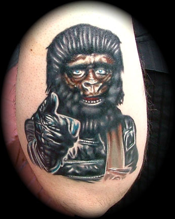 planet tattoo. planet of the apes tattoo