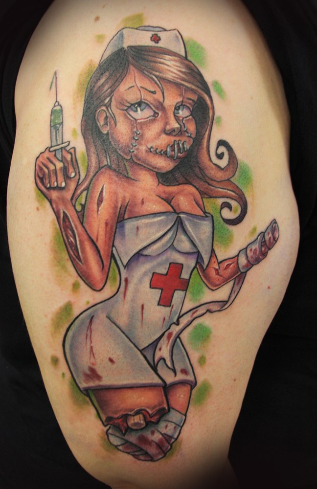 Looking for unique Tattoos? zombie nurse click to view large image