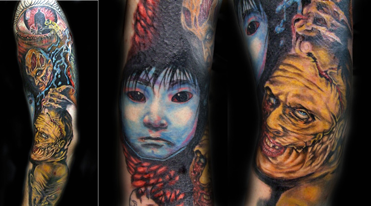 Movie Tattoos. horror sleeve