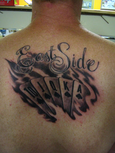 Lettering Tattoos Straight Flush