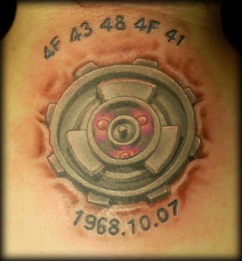 24062008016 · The final tattoo · Data matrix tattoo