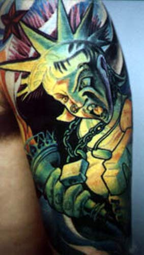 Tattoos - Dan Dittmer - Derek's Lady Liberty. click to view large image