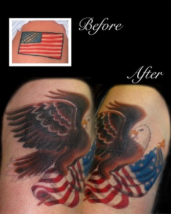 Tattoos · Page 1. Bald Eagle on and American Flag