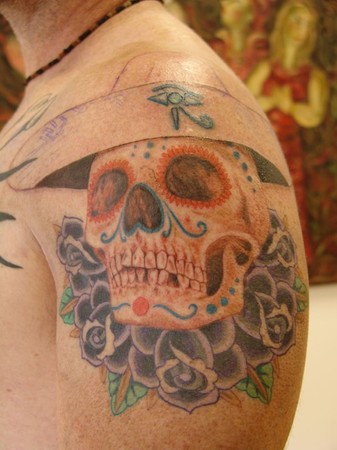 Blaze Schwaller - Day of the Dead Tattoo progress