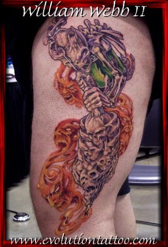 Skeletal Tattoo Machine done at the 2006 Atlantic City Tattoo Convention on