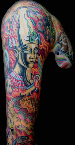 upper arm tattoos. Egyptian Sleeve- Upper Arm