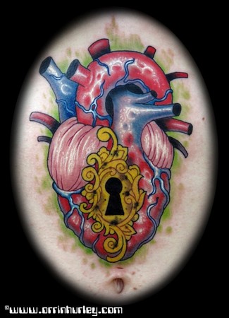 anatomical heart tattoo