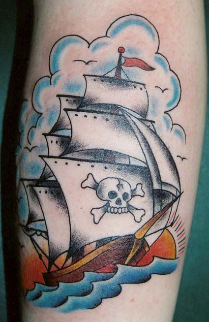 Pirate SHIP). old school ship tattoos