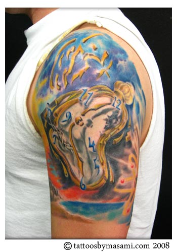 DALI CLOCK TATTOO By masami Gemini Tattoo