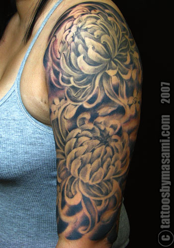 black flower tattoo. Flower Tattoos,