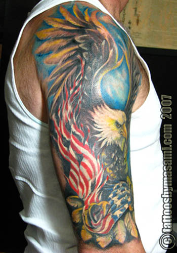 american flag tattoos pictures. Eagle, American flag,