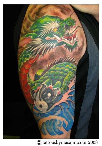 Tattoos Masami Pinky Inagaki oriental dragon water