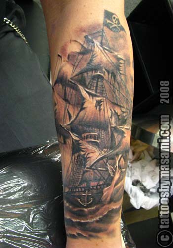 pirate ship tattoos. Masami - pirate ship tatoo