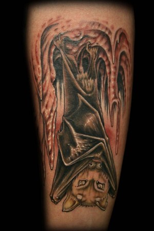 George Perham - Upside Down Bat Tattoo