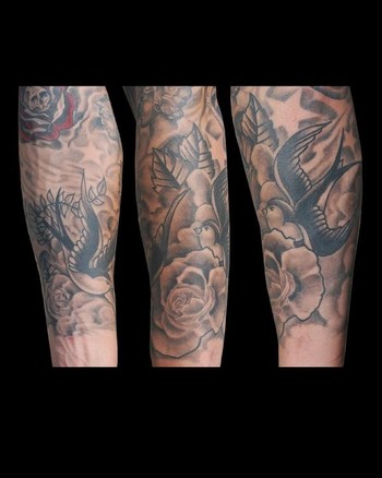 tattoos of clouds. sleeve tattoo clouds