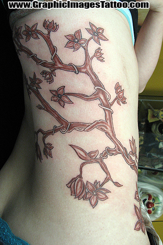 The flowers vine tattoo design