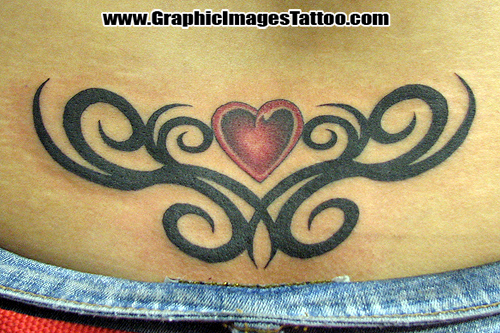 lower back heart tattoo. Heart Lower Back Tattoos for