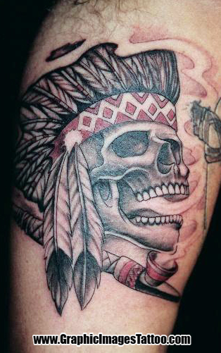 Kris Thomas aka Shylock Von Tooth - Indian Skull. Tattoos