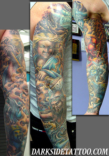 sleeve tattoo angel. Religious Angel Tattoos