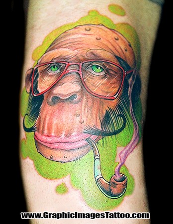 Kris Thomas aka Shylock Von Tooth - Monkey Large Image · Tattoos
