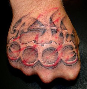 Dmitry Pastukhov - Brass Knuckle Hand Tattoo Large Image