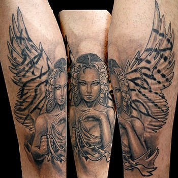 Tattoos. Portrait Tattoos. guardian Angel