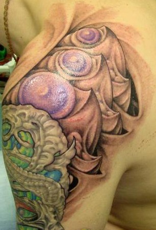 Dmitry Pastukhov - Organic Tattoo Shoulder Tattoo and Sleeve