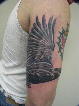 Tattoos Tattoos Black and Gray Raven Tattoo