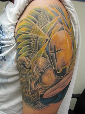 archangel michael tattoo. saint michael tattoo.