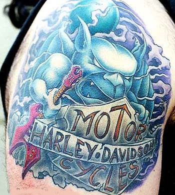 Sean Ohara - Harley Davidson Gargoyle. Tattoos. Fantasy Gargoyle Tattoos