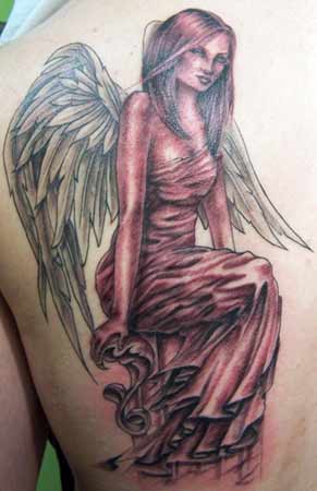 Off the Map Tattoo Tattoos Wings Big Angel Over Shoulder