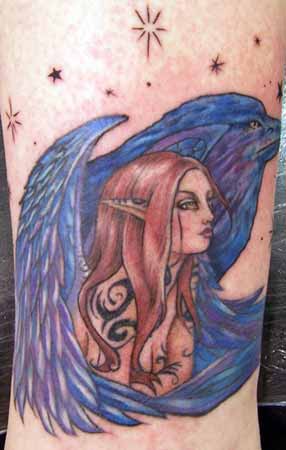 Alana Lawton Tattooed Elf under a Bird's Wing