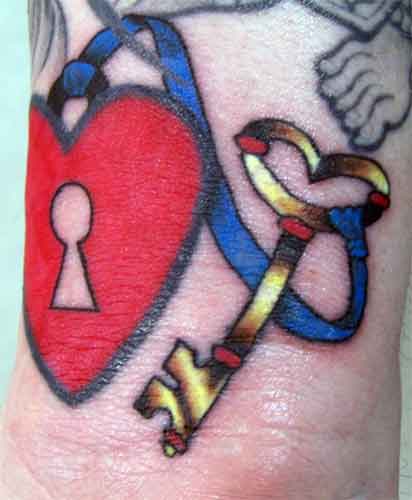 key tattoos. Heart with Key Tattoo