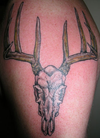 Tattoos - Mikey - Deer Skull. click to view large image