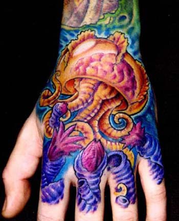 tattoos of jellyfish. Jee - Jellyfish Hand tattoo